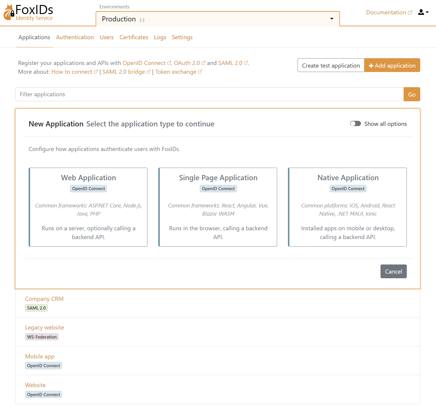 FoxIDs screenshot 1